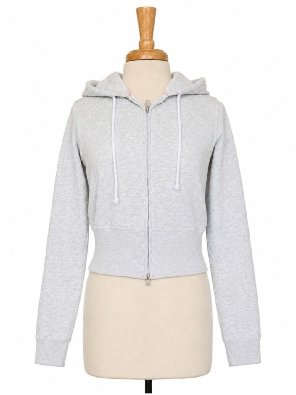Hollister Women’s Medium Full Zip Hoodie Heather Gray Soft Fleece Cropped